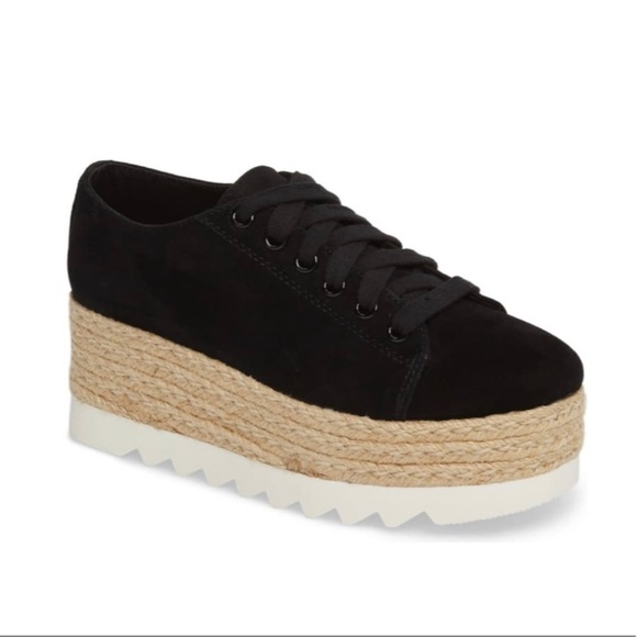 Steve Madden Karma Espadrille Black & Tan Platform Platform Espadrille Sneakers - Picture 1 of 10